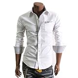 Mens Casual Pin stripe Patched Pocket Slim Dress Shirts (DS41)