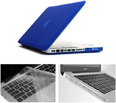HYAIT 3-in-1 Ultra Slim Matt Hard Case + Keyboard Cover + Anti-dust Plugs For Model A1278 13-inch Regular display Aluminum Unibody MacBook Pro - Dark Blue