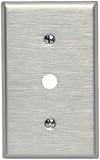 Leviton 84018-40 1-Gang .406-Inch Hole Device Telephone/Cable Wallplate, Strap Mount, Stainless Steel