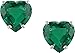 10K Gold Heart Shaped Created Emerald Earrings 10K Gold Heart Shaped Created Emerald Earrings