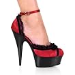 5 3/4 Inch Women's Sexy Platform Shoes High Heel Sandals D'orsay Dorsay Black or Pink or Red