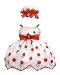 Elegant Pageant White Dress with Red Embroidery. Available in 12,18,24,36 Months