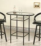 New Glass Top Bar Table In Black Finish