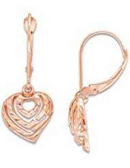 Aloha Heart Earrings in 14K Rose Gold - 11mm