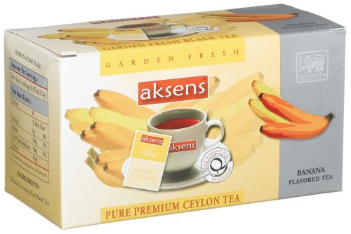 Aksens Pure Premium Ceylon Tea, Banana, 25-Count Teabags, 1.7-Ounce Boxes (Pack of 10) by Akens