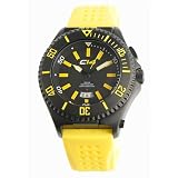 Carbon 14 Mens W2.1 Water 3H iBeam Technology Black and Yellow Dial Watch by Carbon 14