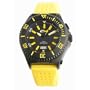 Carbon 14 Men's W2.1 Water 3H iBeam Technology Black and Yellow Dial Watch