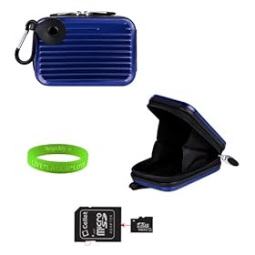 Metal Case for your Olypmous VG160 in Blue and black interior lined with nylon preventing scratches + Green Vangoddy Bracelet + 16gb SD card + Camera Tripod!!!