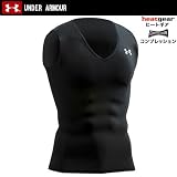 UNDER ARMOUR（アンダーアーマー） 【メンズ】【ヒートギア】UAコンプレッションスリーブレスVネックT　ブラック
