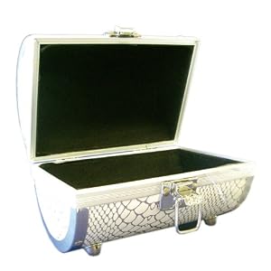 Silver Jewelry Box - Silver Keepsake Box (8in x 6in x 6in)