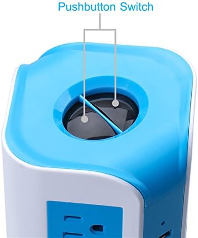 Smart 8-Outlet &amp; 4-USB Output Surge Protection Tower Power Strip