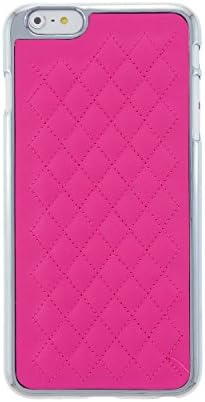 CaseBee® Premium Series - Stylish Quilted PU Leather Back w/ Chrome Bumper iPhone 6 Plus (5.5) Case (Package includes Screen Protector) (Hot Pink)