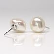 HinsonGayle AAA One-of-a-Kind Ultra-Orient Free-Form Baroque Cultured Pearl Stud Earrings (14K White Gold)