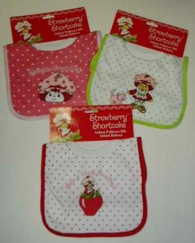 3 Different Strawberry Shortcake Infant Pullover BIBs