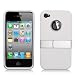 Pandamimi WHITE DELUXE HARD CASE COVER WITH CHROME STAND RUBBERIZED CLIP For Apple iPhone 4 and 4S(Fits AT&T, Sprint and Verizon iPhone 4 and 4S)