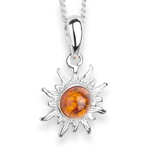 In Collections - 241A200010890 - Collier avec pendentif Femme - Argent 925/1000 rhodié - ambre