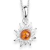 InCollections Damen-Panzerkette Sonne 925 Sterlingsilber Bernstein 42 cm 241A200010890