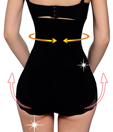 Invisable Strapless Body Shaper High Waist Tummy Control Panty Slim Butt lifter (M/L, Black)