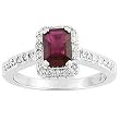 14K White Gold Ruby and Diamond Ring
