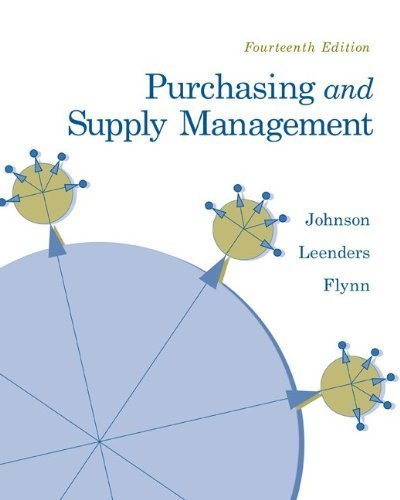 Purchasing and Supply Management (The Mcgraw-Hill/Irwin Series Operations and Decisions Sciences) by Johnson, P. Fraser, Leenders, Michiel, Flynn, Anna 14th edition (2010) Hardcover