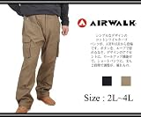 AIR WALK【大きいサイズ / 2L 3L 4L】メンズ カラーテープ使い ロールアップ カーゴパンツ (イージーパンツ)