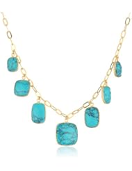 Argento Vivo Gold-Tone Multi-Turquoise Pendant Necklace, 18"