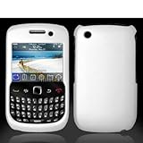 White Rubberized Snap-On Hard Skin Case Cover for Blackberry Curve 8520 853 ....