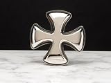 Silver Star "Maltese" Chrome Metal Belt Buckle