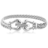 14K White Gold Equestrian Designer Bracelet