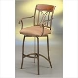 Cozumel Swivel Barstool with Arms with Passion Suede Peat Fabric in Autumn  ....