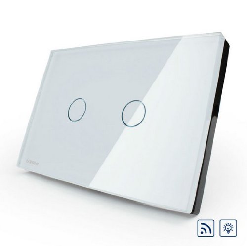 US/AU Standard, Smart home, Ivory White Crystal Glass Panel,VL-C302DR-81,110~250V/50~60Hz Wireless Dimmer Remote Light switch