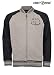 Eight2Nine Men College Sweat Jacket, grau/navy blau
