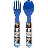 Zak! Designs GoPak Flatware Set with Fork, Spoon and Travel Case with Avengers, BPA-free