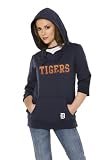 Detroit Tigers Women's Laser Cut 3/4 Sleeve Pullover Hoodie - by Alyssa Milano - X-Large