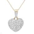 Heart Necklace With 0.50ctw Genuine Diamonds Crafted in Two tone Gold Length 18in
