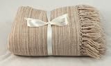 Forest Textured Stripe Caramel Throw