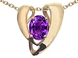 1.80 cttw Genuine Amethyst Heart Shaped Pendant Enhancer with large opening for Omega Chain
