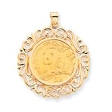 14k Gold 1/2 oz Mounted Panda Coin in Coin Bezel