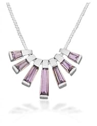 MMA Silver - 18 inch 7 Purple CZ Necklace