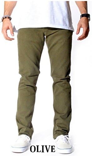 Rustic Dime Skinny And Slim Fit Jeans For Scooter and Skateboard Riders (Slim / Olive, 38)