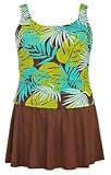 Palm Persuasion Two Piece Plus Size Skirtini Swimsuit by Shore Shapes - Women's Swimwear Plus Size Swimsuits