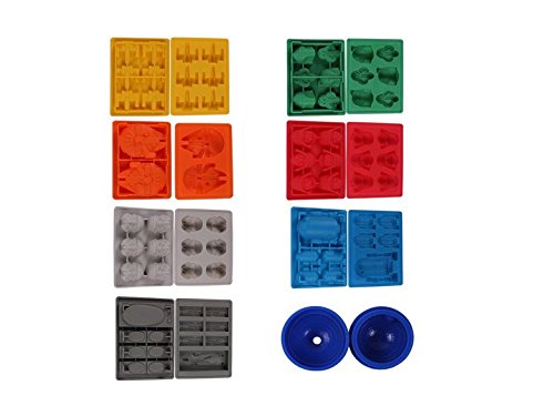 Set of 8 Star Wars Silicone Ice Cube Trays: Darth Vader, Storm Trooper, X-Wing Fighter, Millennium Falcon, R2-D2, Han Solo in Carbonite, Boba Fett and Death Star