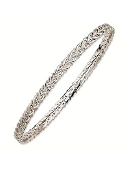 Sterling Silver Stackable Expressions Carved Slip-on Bangle Bracelet - Stackable Jewelry Collection