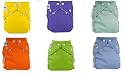 FuzziBunz 6 pack One Size Cloth Diapers Boy Colors (Colors May Vary)