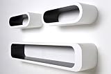 KARE Design Lounge Cuben Oval wei&szlig;/schw. 3er Set