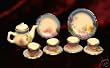 Miniature Watercolor Blue Tea Set in Porcelain