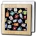 Colorful Retro Rotary Phones on Black - 6 Inch Tile Napkin Holder