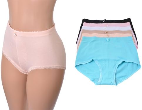 Women's 6 Pack Strechy Cotton High Waist Comfort Brief Underwear