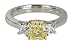 Platinum and 18k Yellow Gold Fancy Yellow Radiant Cut Diamond Ring (GIA Certified 1.42 ct center, 1.95 cttw), Size 6