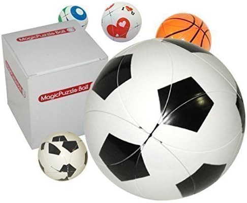MagicPuzzle Ball (XL), football / soccer pattern, NEW MULTI challenge UNIQUE brain teasers MYSTERY mind game - assembly game - coins saving box, for Kids &amp; Adults, DIFFERENT difficulty LEVELS